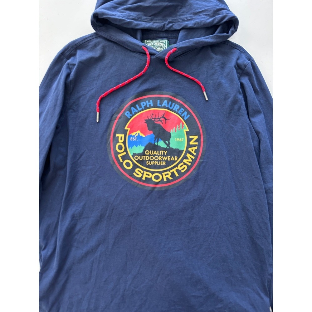 Polo Ralph Lauren M Navy Polo Country Sportsman Hoodie Americana Rugged Prep